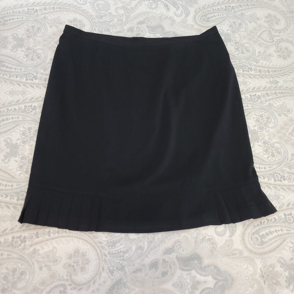Worthington pleat trim skirt black Size 22w Office siren Corpcore Dark Feminine - Picture 4 of 10